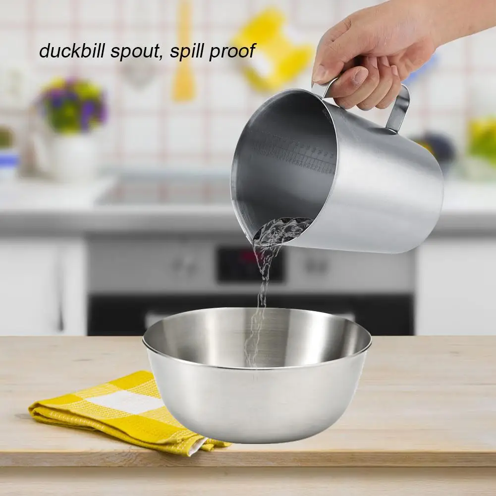 2000ml Stainless Steel Measuring Cup | Milk Frothing Pitcher for latte Art & Coffee Crafts