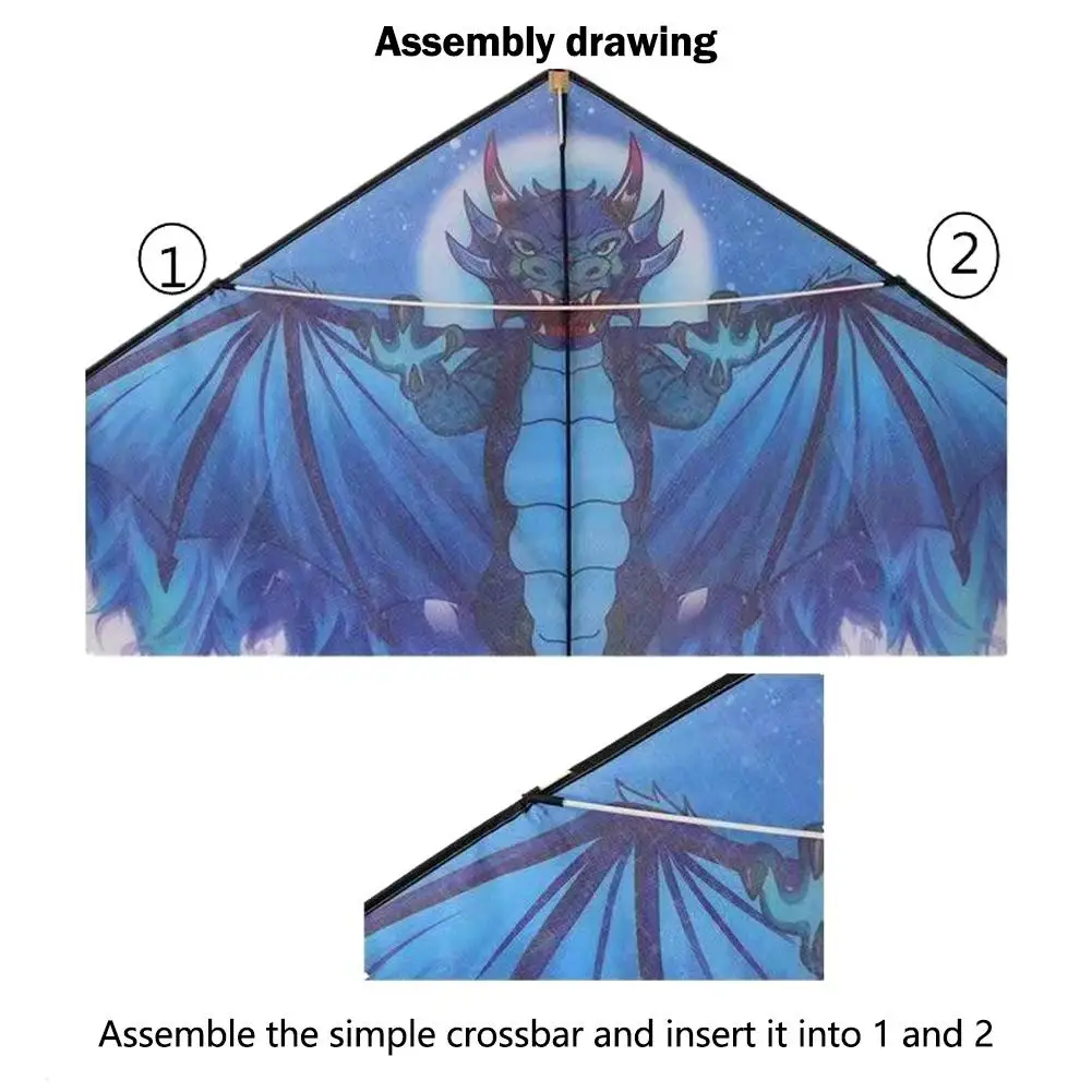 HUA HUA 1 peça 1.4M grande pipa de dragão para crianças e adultos enorme pterosaur kite vem cauda fácil de voar pipas brinquedo ao ar livre