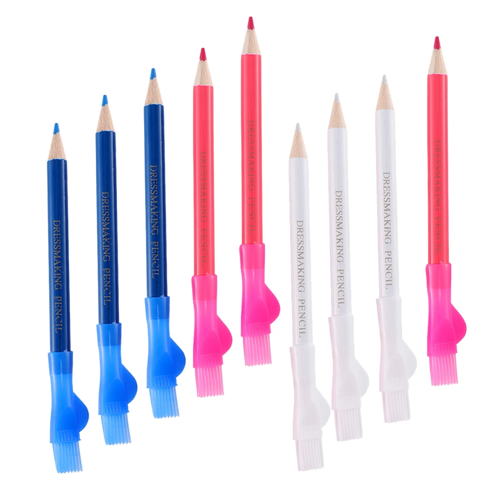 

9pcs Water Soluble Pens Sewing Tailor Chalk Markers Wooden Fabric Clothes DIY Tools Red White Blue Professional Long Lasting