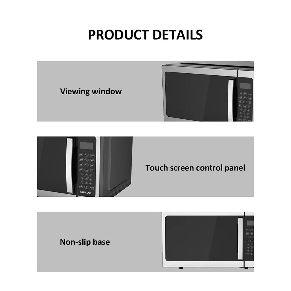 فرن الميكروويف المنزلي الميكروويف فرن هالوجين متكامل 42L سعة كبيرة متعددة الوظائف بقايا الحرارة مكونات تذويب