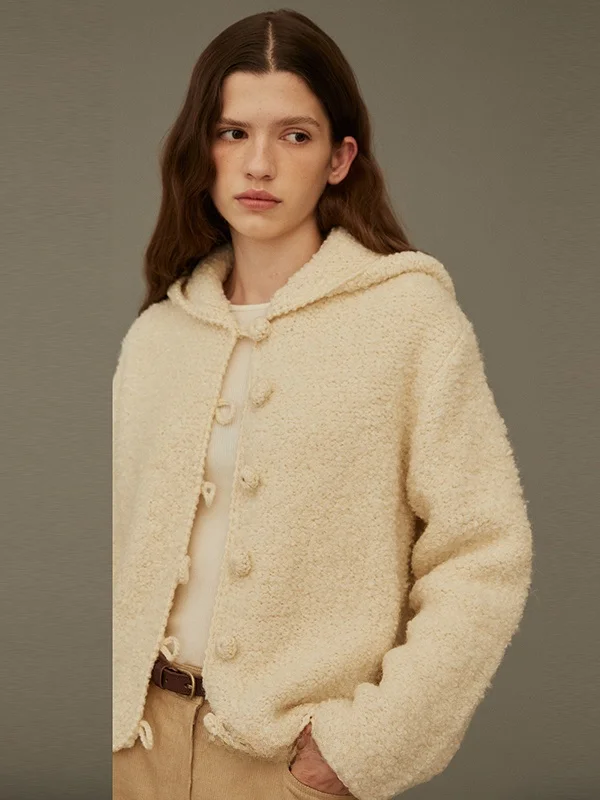 

Howus женский вязаный шерстяной длинный кардиган-све, весенне-осеннее повседневное пальто с капюшоном и открытой передней частью, мягкое корейское свободное пальто