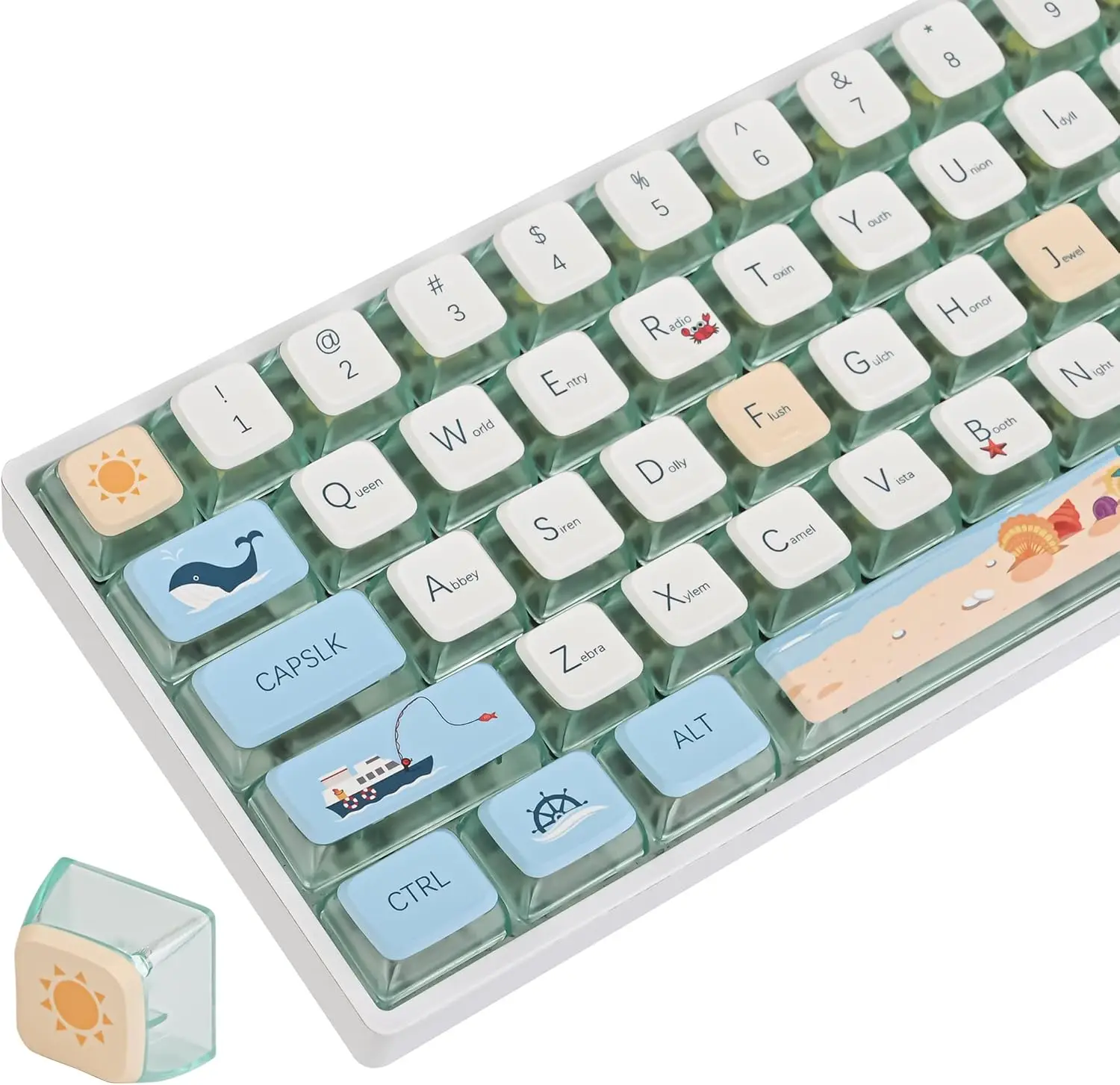 

OPUYYM Pudding Hot sublimation Transparent key Cap Colorful summer theme double leather milk Key cap 87/98 small full set ASA he