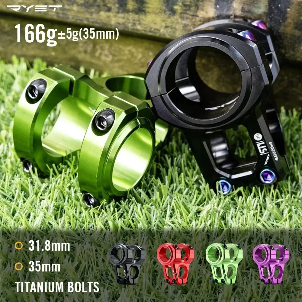 

2024 RYET MTB Stem Mountain Road Bike 31.8mm 35mm Downhill Handlebar Holder 0 Degree 35mm Length XC AM Cycling Accessories