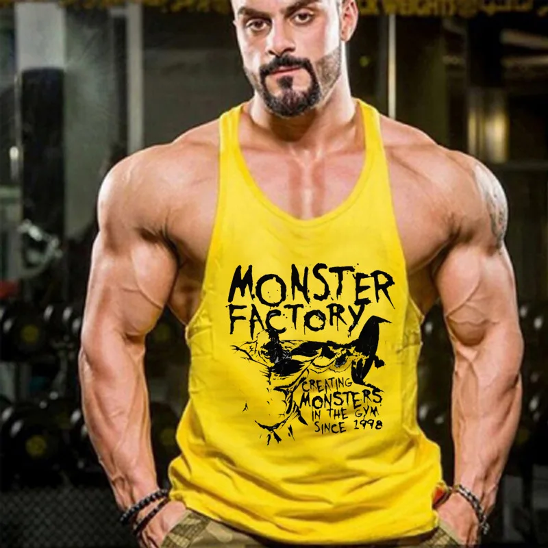 Bodybuilding Tank Top Men's Cotton Gym Sleeveless Shirt Sport Fitness Vest Basketball Singlet Stringer Training Workout Clothing