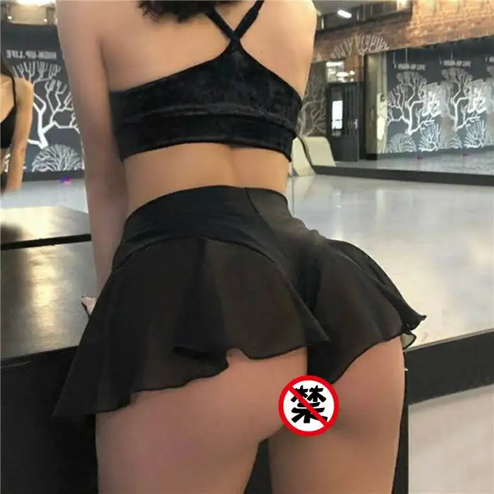 

Сексуальные шорты с рюшами для дома и танцев, базовый слой из шифона, тонкие шорты для йоги, женские, из тонкого материала, летняя коллекция