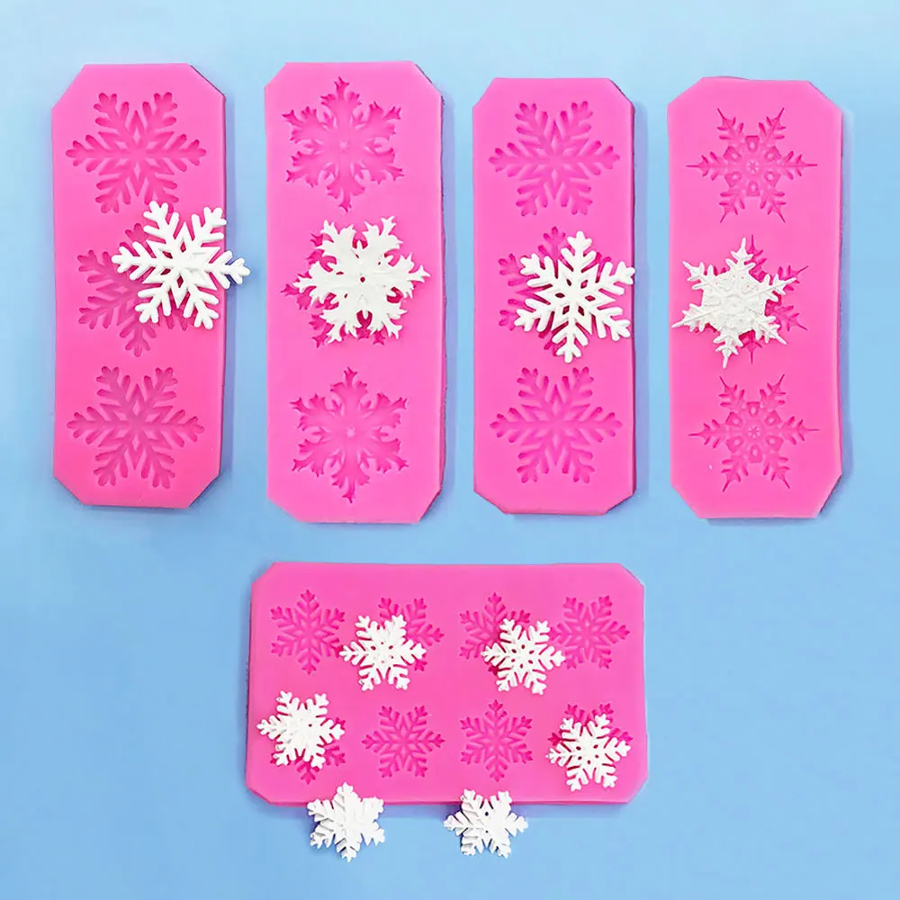 Silicone World Snowflake Silicone Mold DIY Fondant Cake Decoration Molds Christmas Chocolate Baking Tools Resin Clay Mold