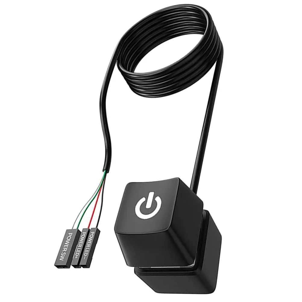 

External PC Power Button 1.65M LED Indicator Random Color Cable Adapter Desktop Computer Case Motherboard