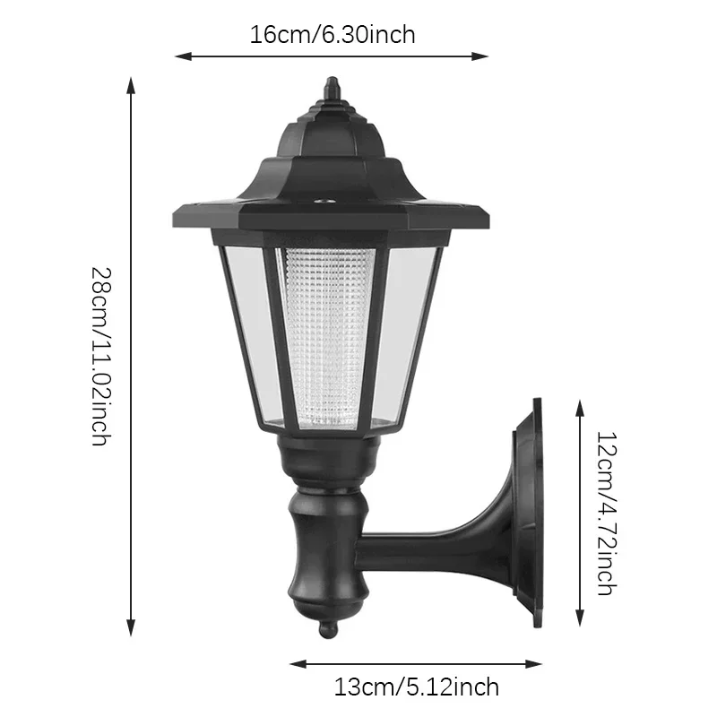 Retro Solar Wall Light,Outdoor Hexagonal Lamp,IP65 Waterproof Fence Lights,LED Landscape Lighting,for Courtyard,Gargen,Decor