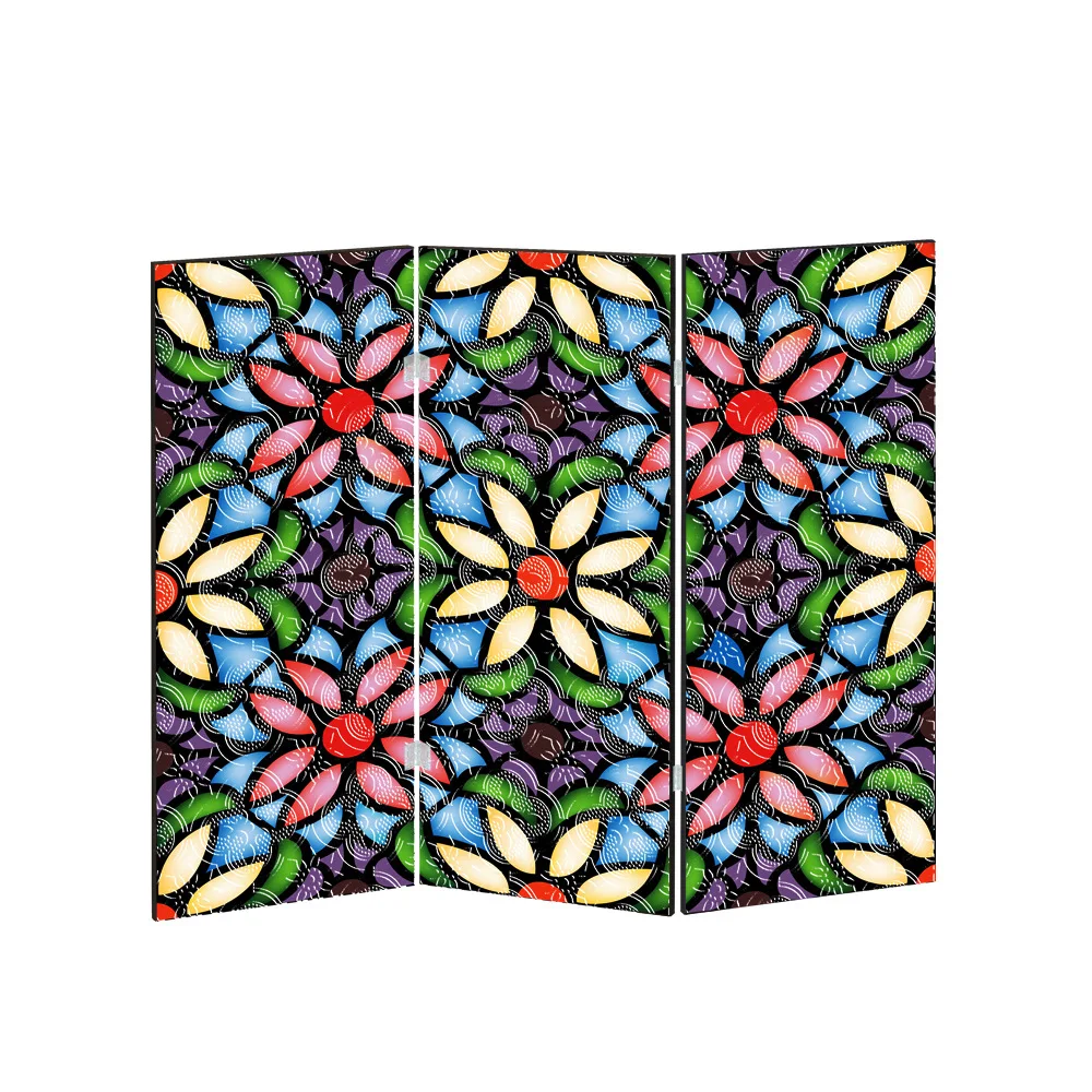 Colorful Flower Folding Acrylic Screen, Begonia Pattern Translucent Screen Setting. High-end Gift Table Decorations