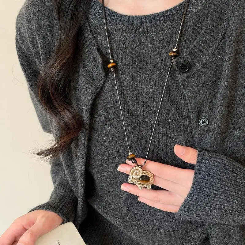 Irregular Lamb Sheep Pendant Necklace For Women Fashion Long Charm Jewelry Party Accessories Gifts