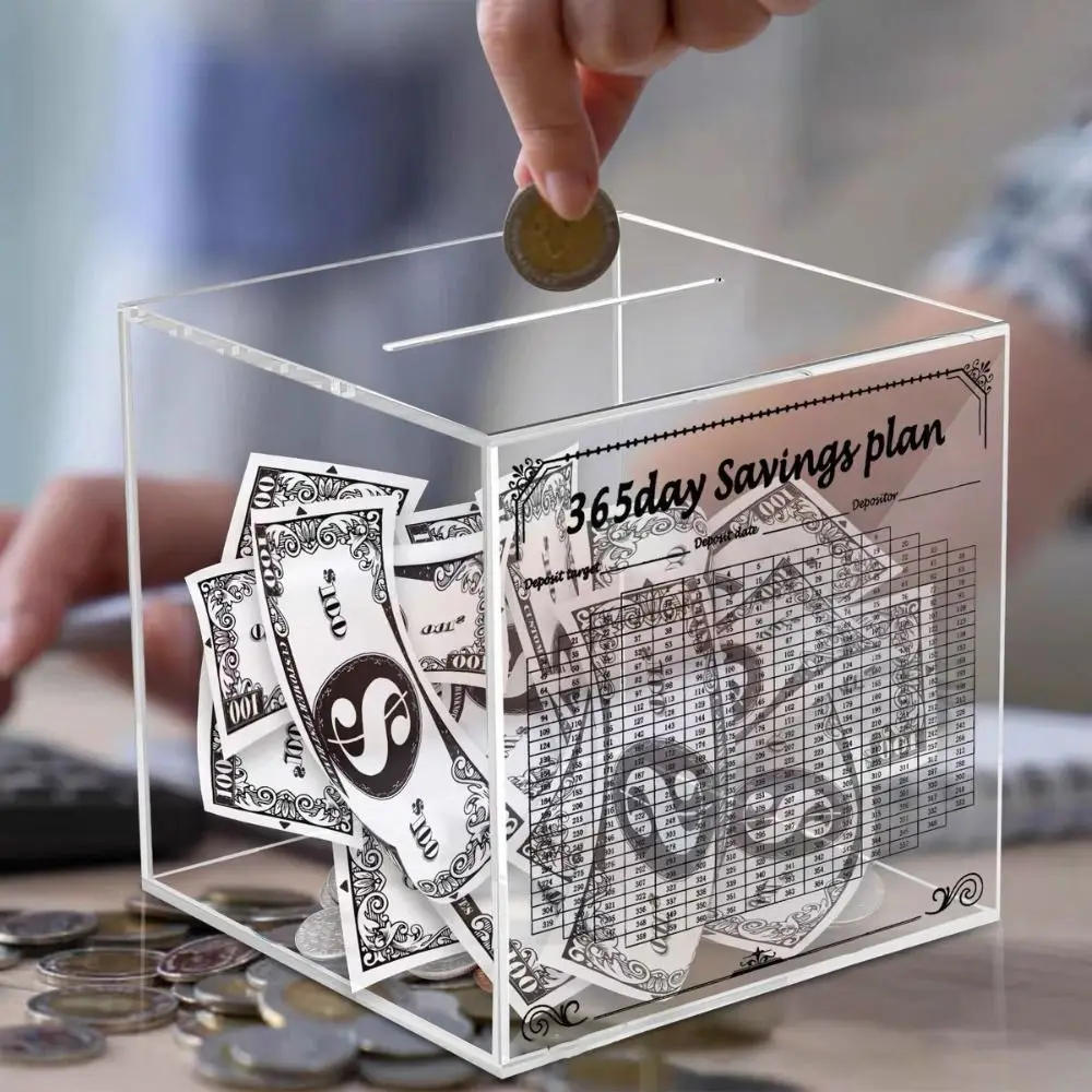 10k денежная коробка для экономии денег, акриловая прозрачная копилка, небьющаяся, необходимая для открытия экономии, коробка для взлома для взрослых