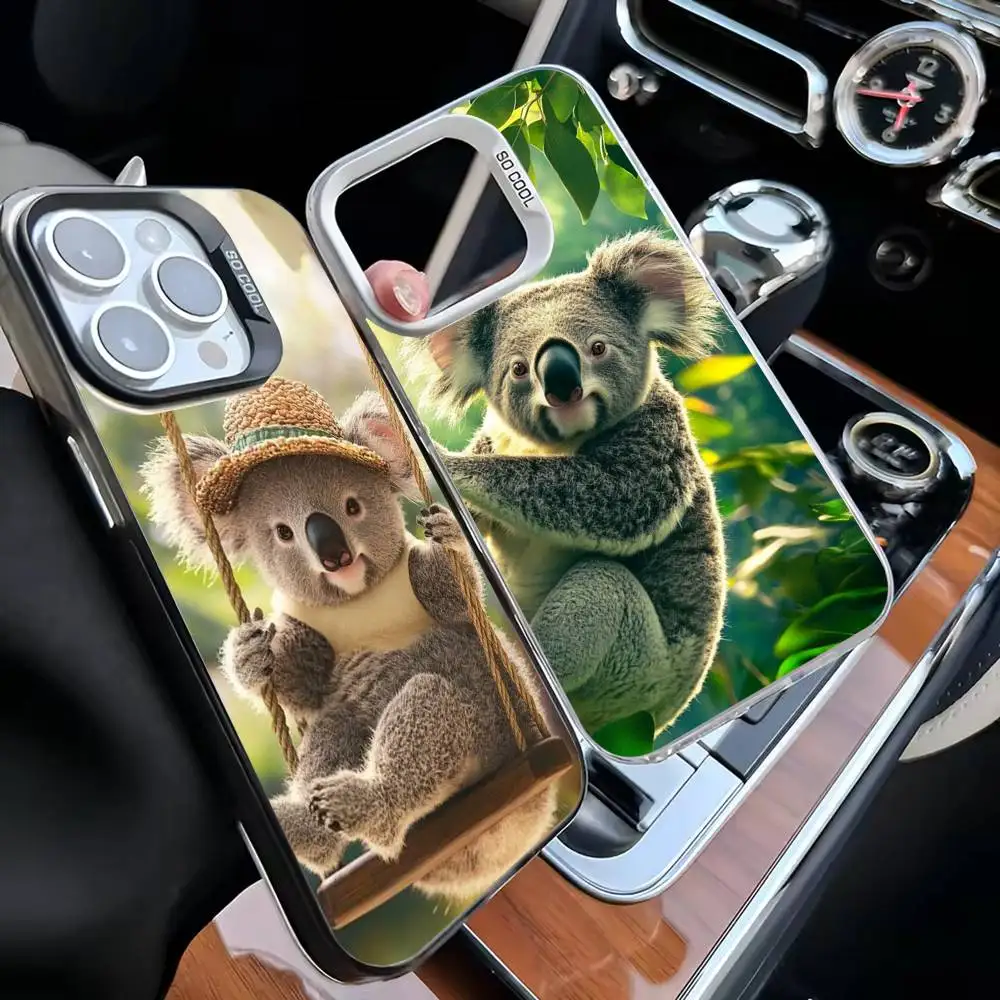 

Cute Koala Phone Case For iPhone 16,15,14,13,12,11,Mini,Pro,MAX White Matte Shockproof Cover