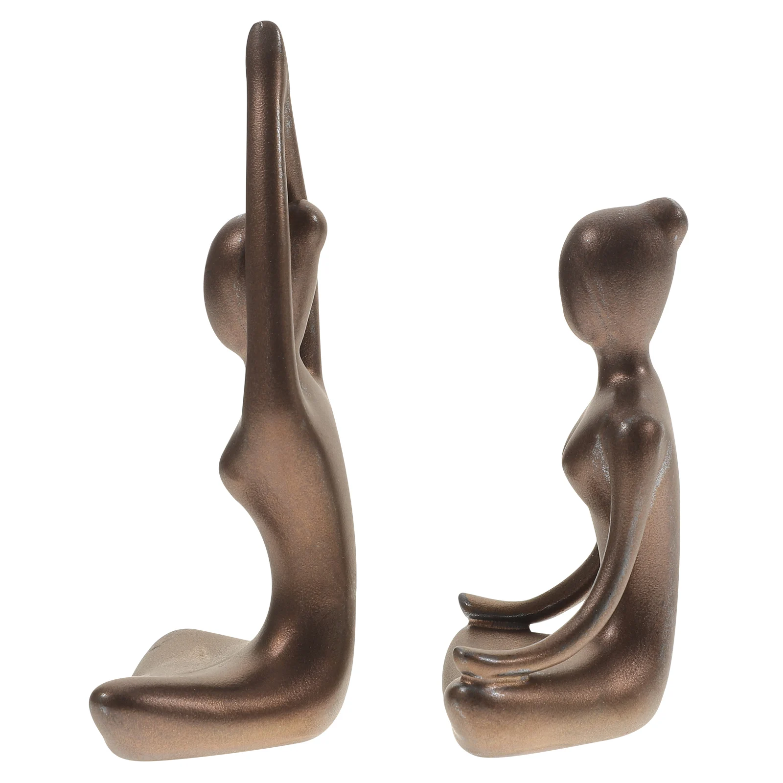 

2pcs Statue Resin Yoga Ornament Desktop Home Decor Zen Meditation Statue For Office Bedroom Yoga Room Spiritual Space