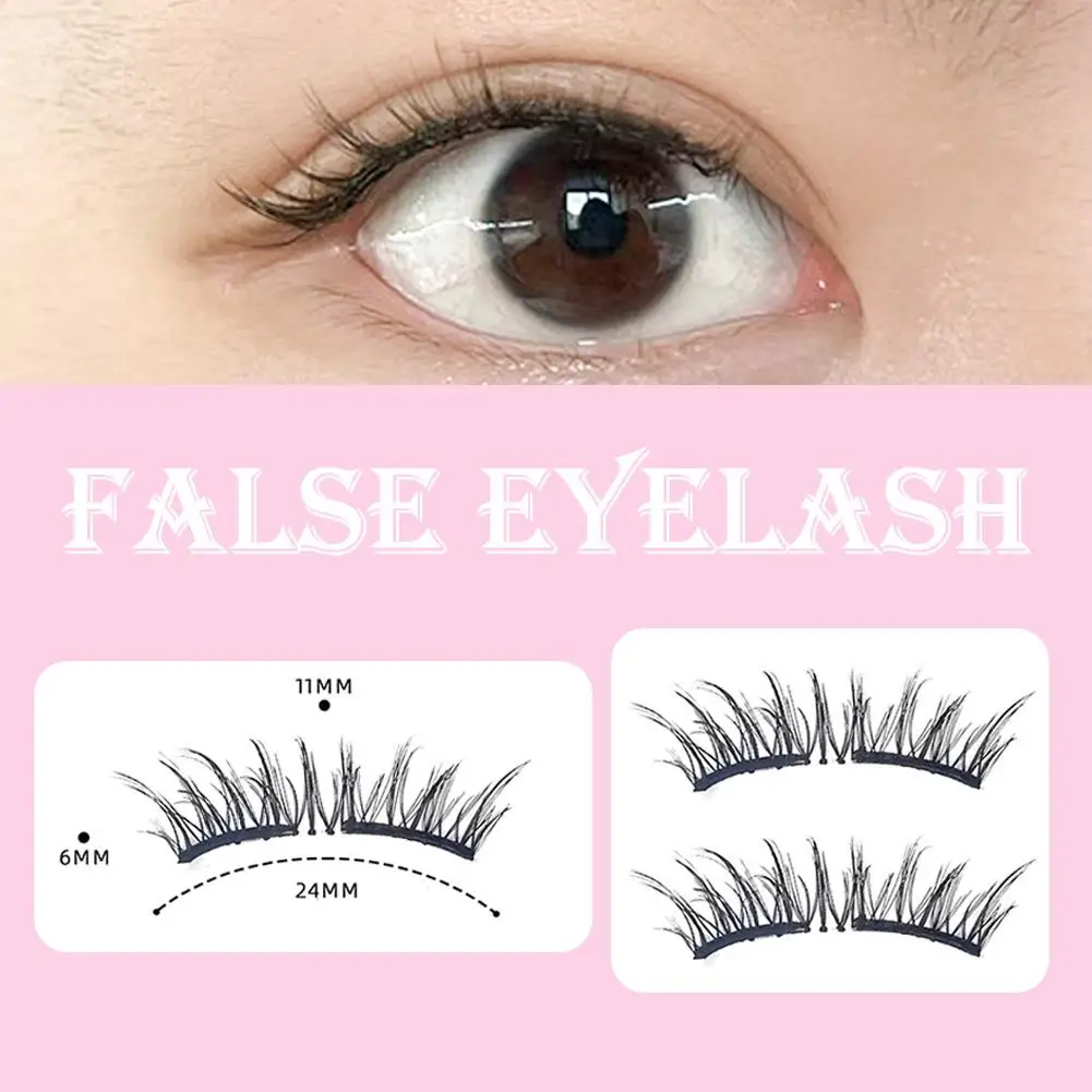 Miękkie magnetyczne rzęsy bez kleju, naturalny objętość, pełne rzęsy na pasku z magnetycznymi pęsetami, wielokrotnego użytku do codziennego użytku C6E8