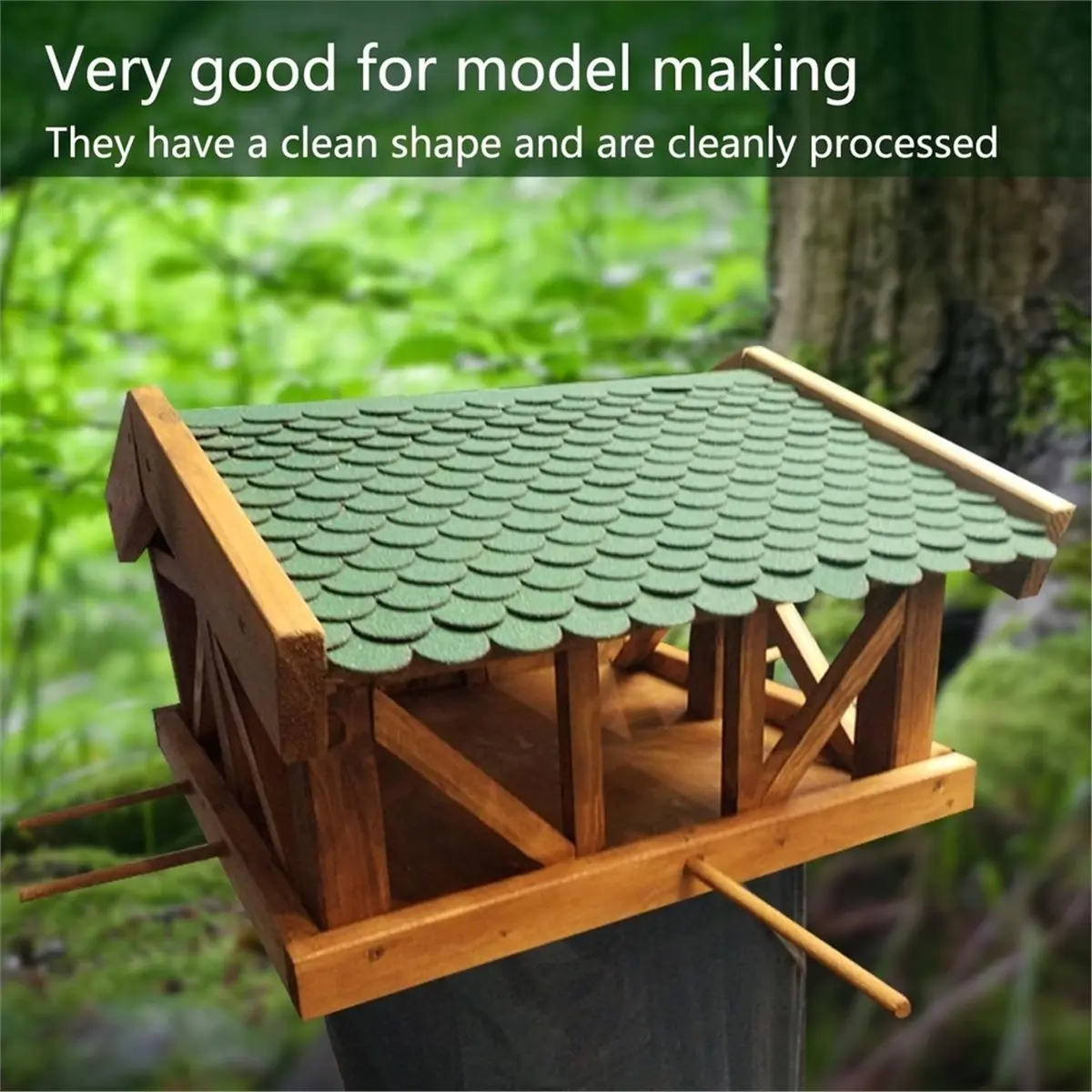 32 Pack Roofing Felt for Bird House,Mini Roof Shingles,Roofing Felt Self-Adhesive for Bird Houses,Nesting Box Roof
