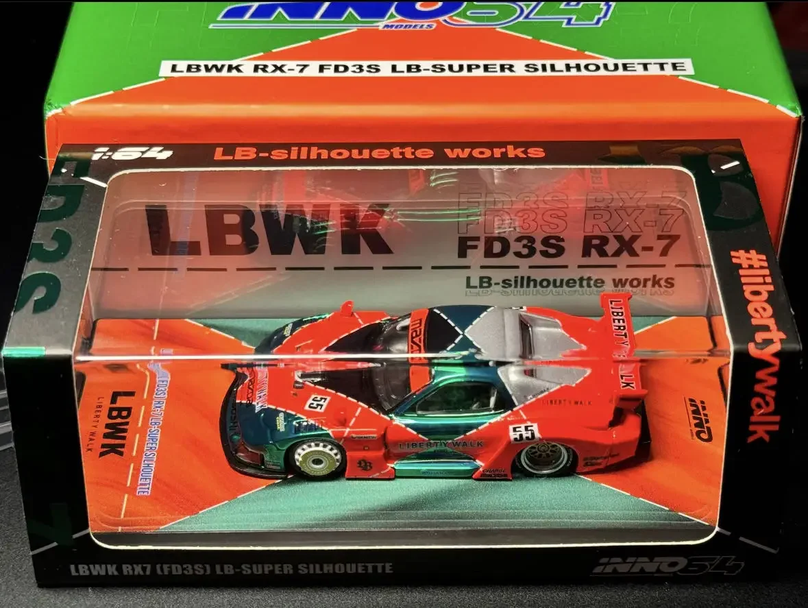 

** Чейз ** INNO 1:64 LBWK RX-7 FD3S LBSUPER силуэт Токио 2024 литая модель автомобиля