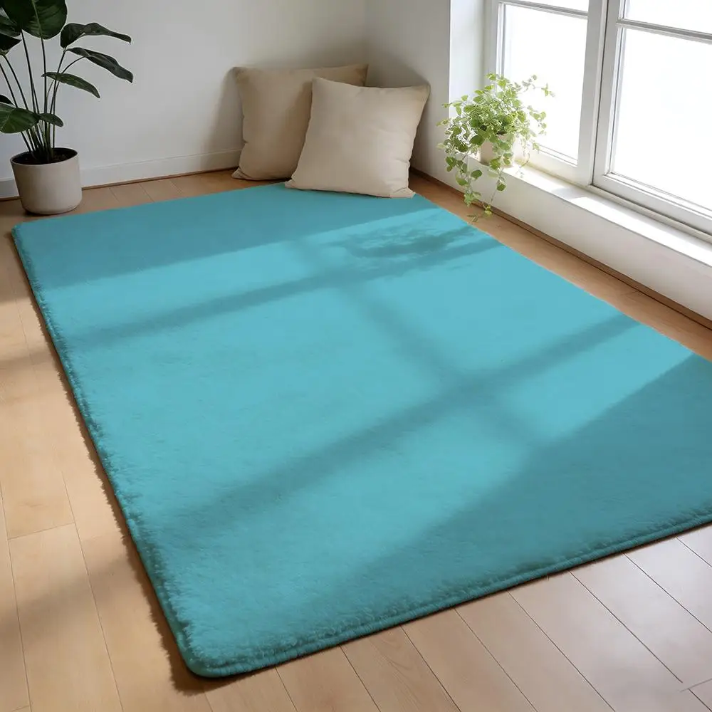 

Floor Mat Soft Flannel Rug Non-Slip Absorbent Mat for Bathroom Bedroom Home Decor Candy Color