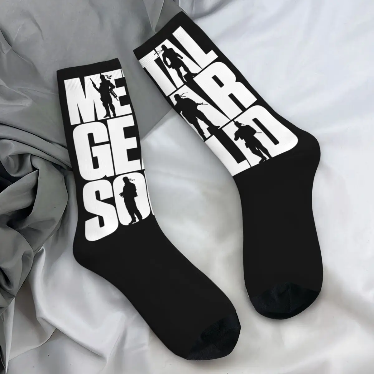 Metal Gear Solid 3 Snake Stockings Design Funny Socks Spring Non Skid Socks Women Men Outdoor Sports High Quality Socks