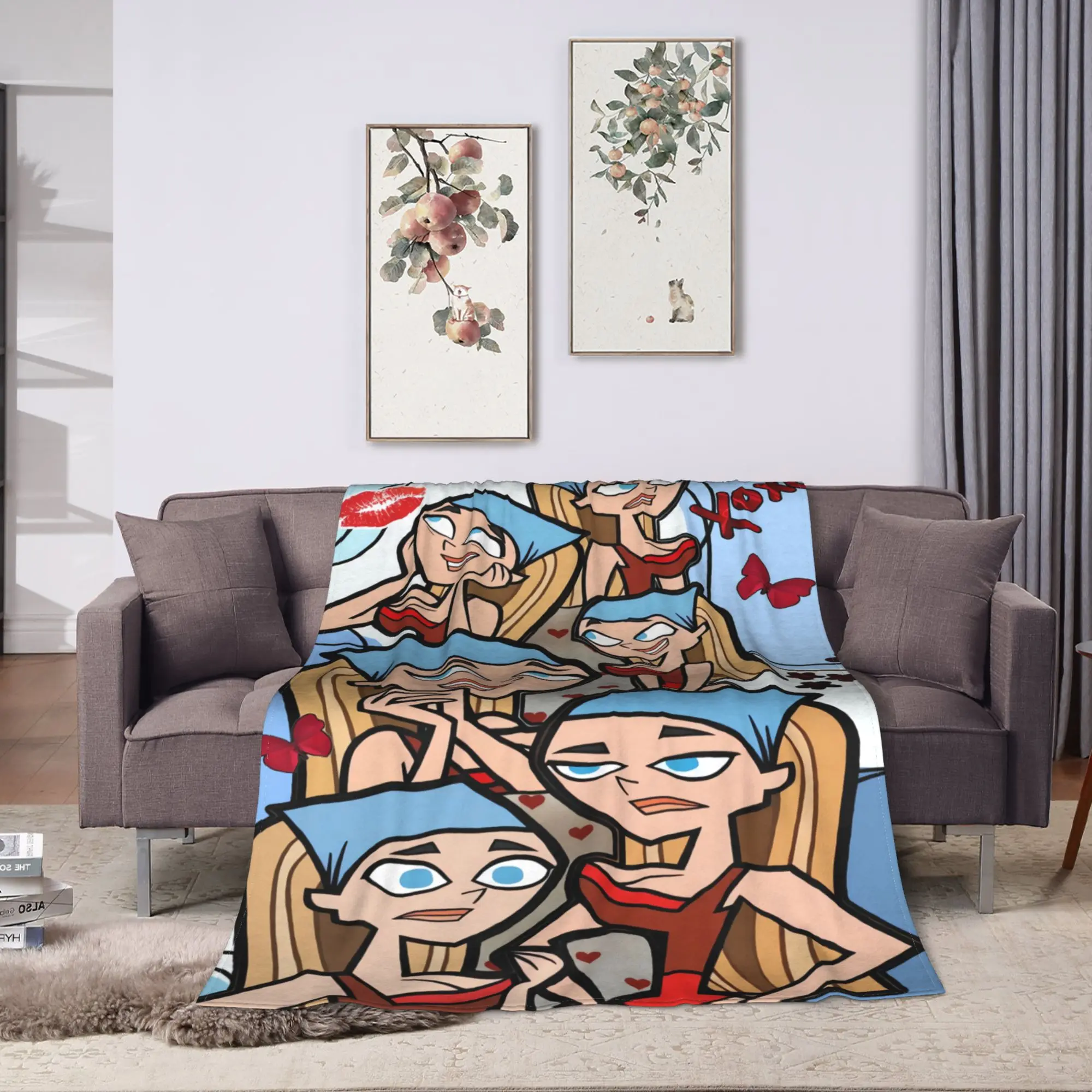 Total Drama Action Flannel Blanket Winter  Soft Throw Blanket for Child Living Room Aesthetic Bedspread Sofa Bed Cover