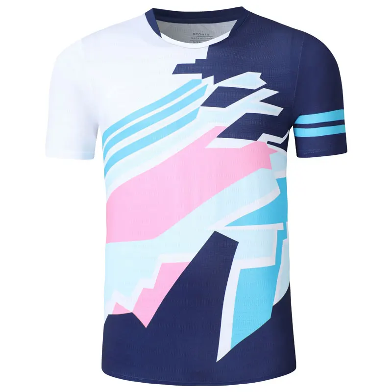 Camiseta de bádminton para hombre, camisetas de tenis de mesa, gimnasio, deportes, Ping Pong, entrenamiento al aire libre, voleibol, manga corta