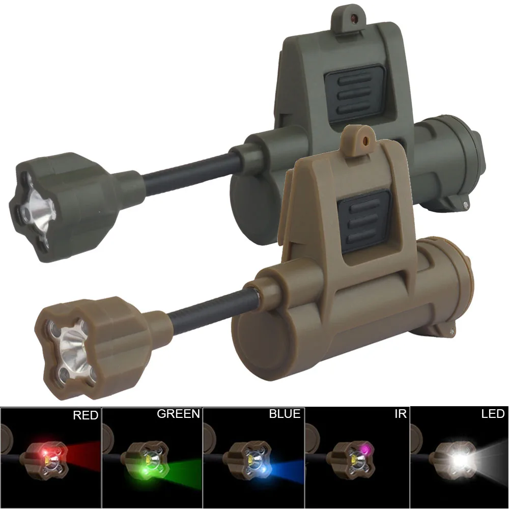 

MPLS Tactical Helmet Lamp 4.0 Red/Green/Blue/White/IR Modes Outdoor Hunting Camping LED Flashlight Strobe Cycling Helmet Light