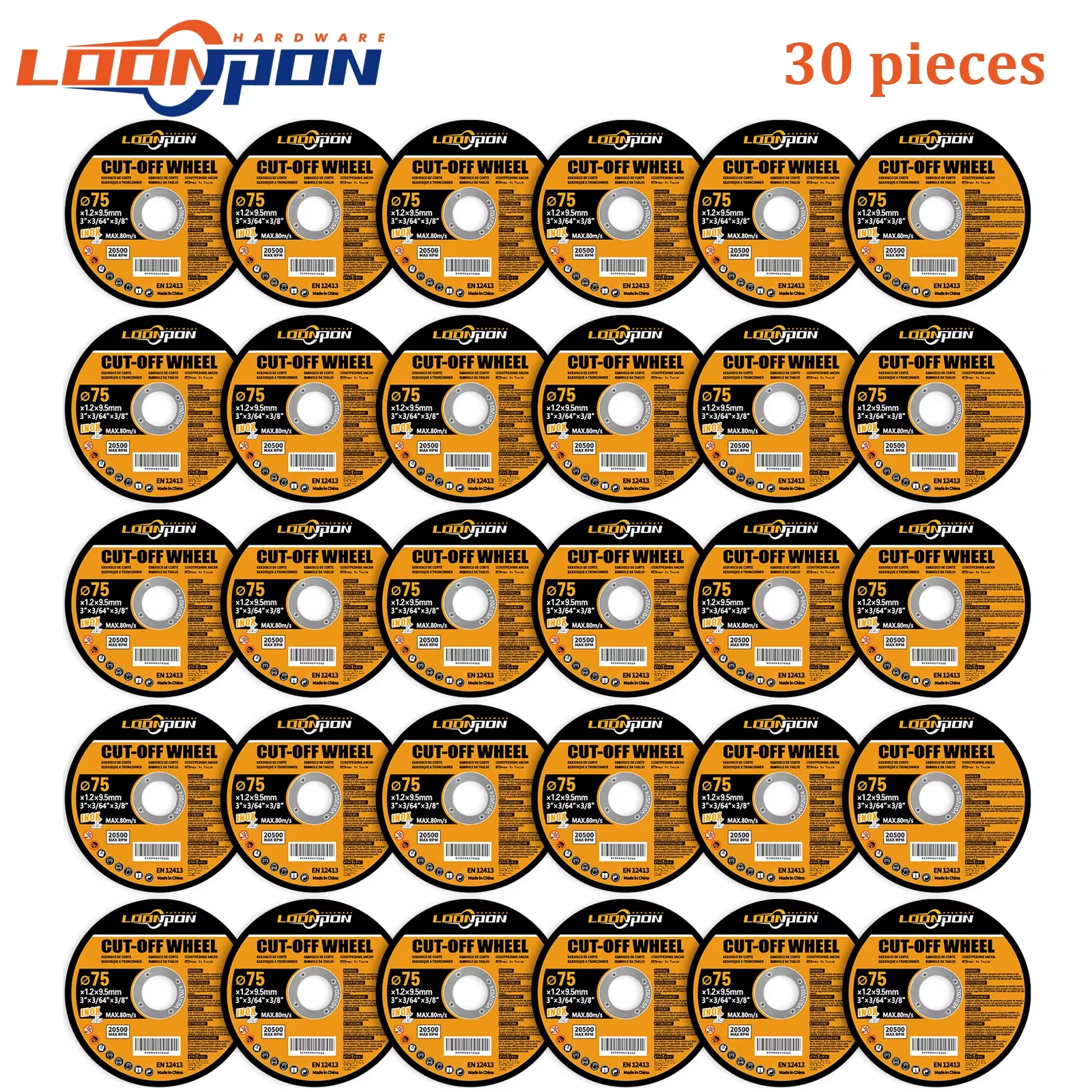 Loonpon 3 Zoll/75 mm Metall-Trennscheibe, Trennscheiben, Kreissägeblatt, Schleifscheiben, Winkelschleifer, Rad für Edelstahl