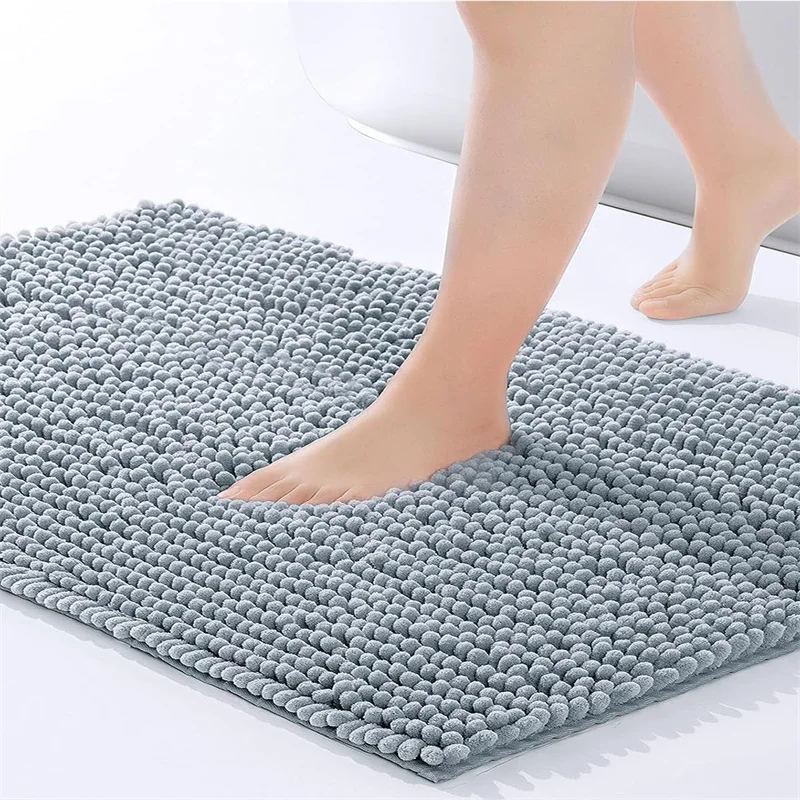 Chenille Absorbent Soft Plush Bath Mat Machine Washable Non slip Bathroom Carpet Suitable for Bathtubs and Showers highly absorb