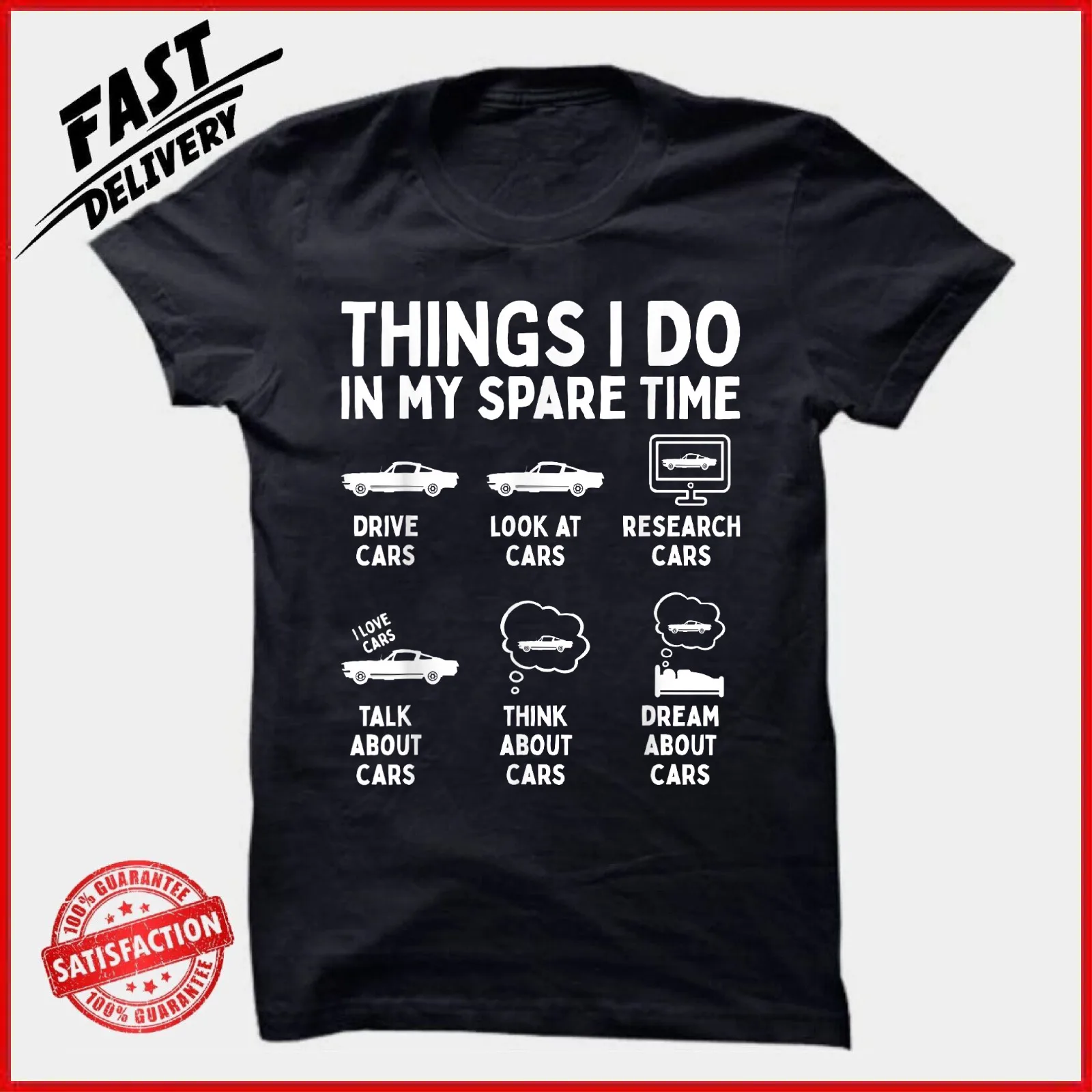 

Things I Do in My Spare Time Car Enthusiast Funny Car Guy Gift Unisex T-Shirt