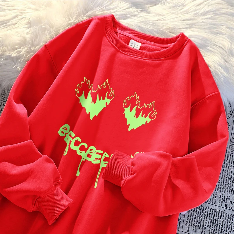 

Beccbecggirc Love Flame Wo'S Sudadera Fashion Casual Camisa Hip Hop Fleece Sweatshirt Cartoons S-Xxl Soft Sportswear S