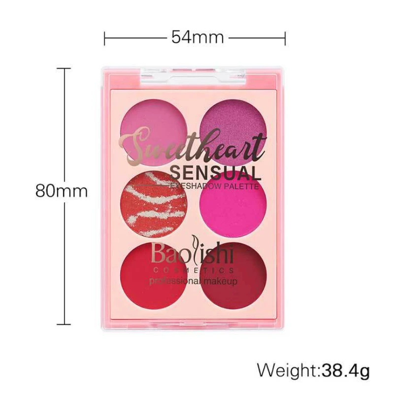 6 Colors Nude Glitter Eyeshadow Matte Shimmer Palette Long Lasting Waterproof Mineral Powder Eye Shadow Makeup Cosmetic Kit