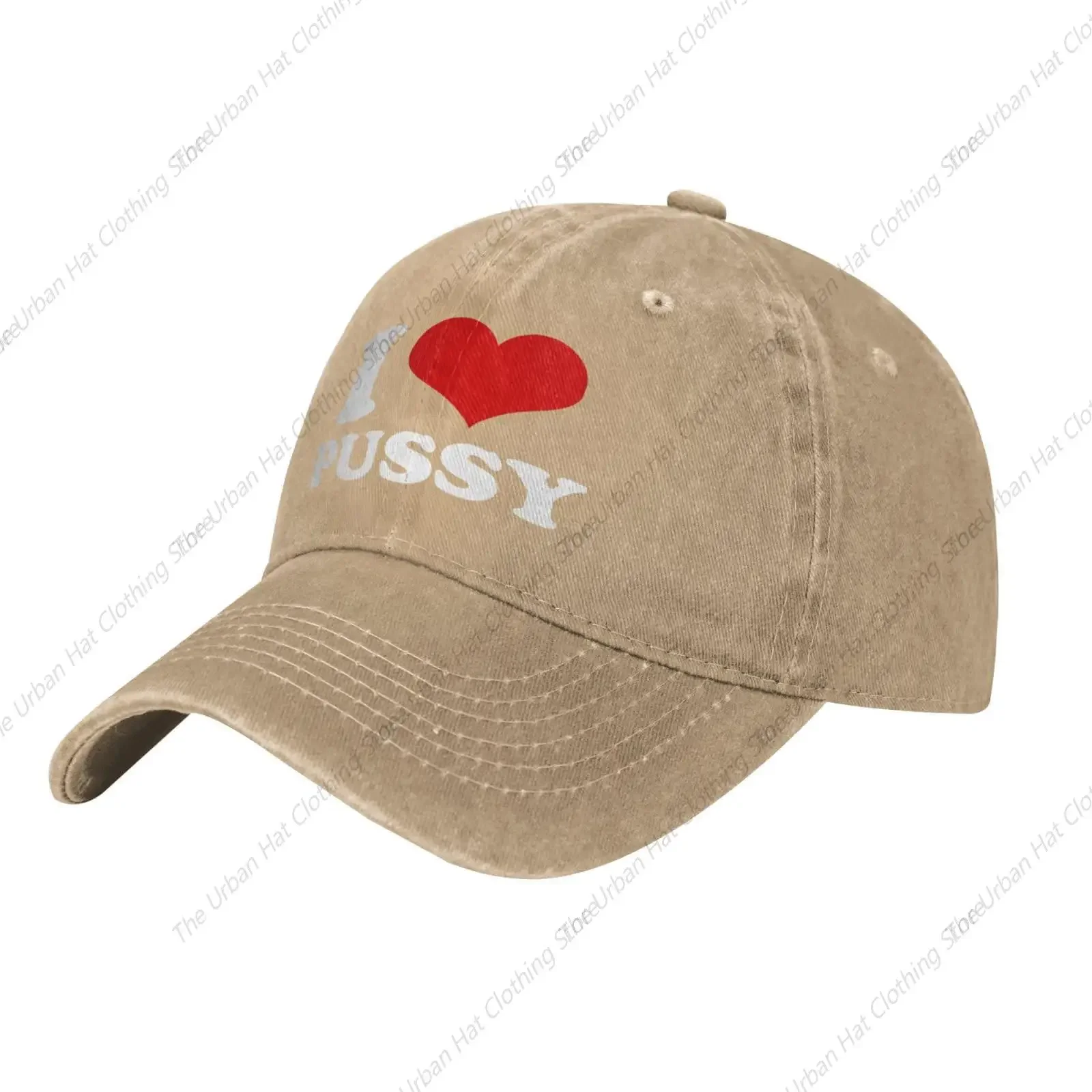 Funny-I-Love-Heart-Pussy-Gifts-Trucker Hats-Vintage Western Hunting Fishing Cowboy Snapback Cap for Men Women