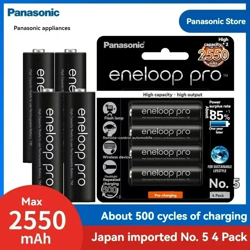 

Panasonic original Enurop Pro AA2550mAh 1.2V NI-MH camera flashlight toy, pre charged rechargeable battery, 4-20 pieces