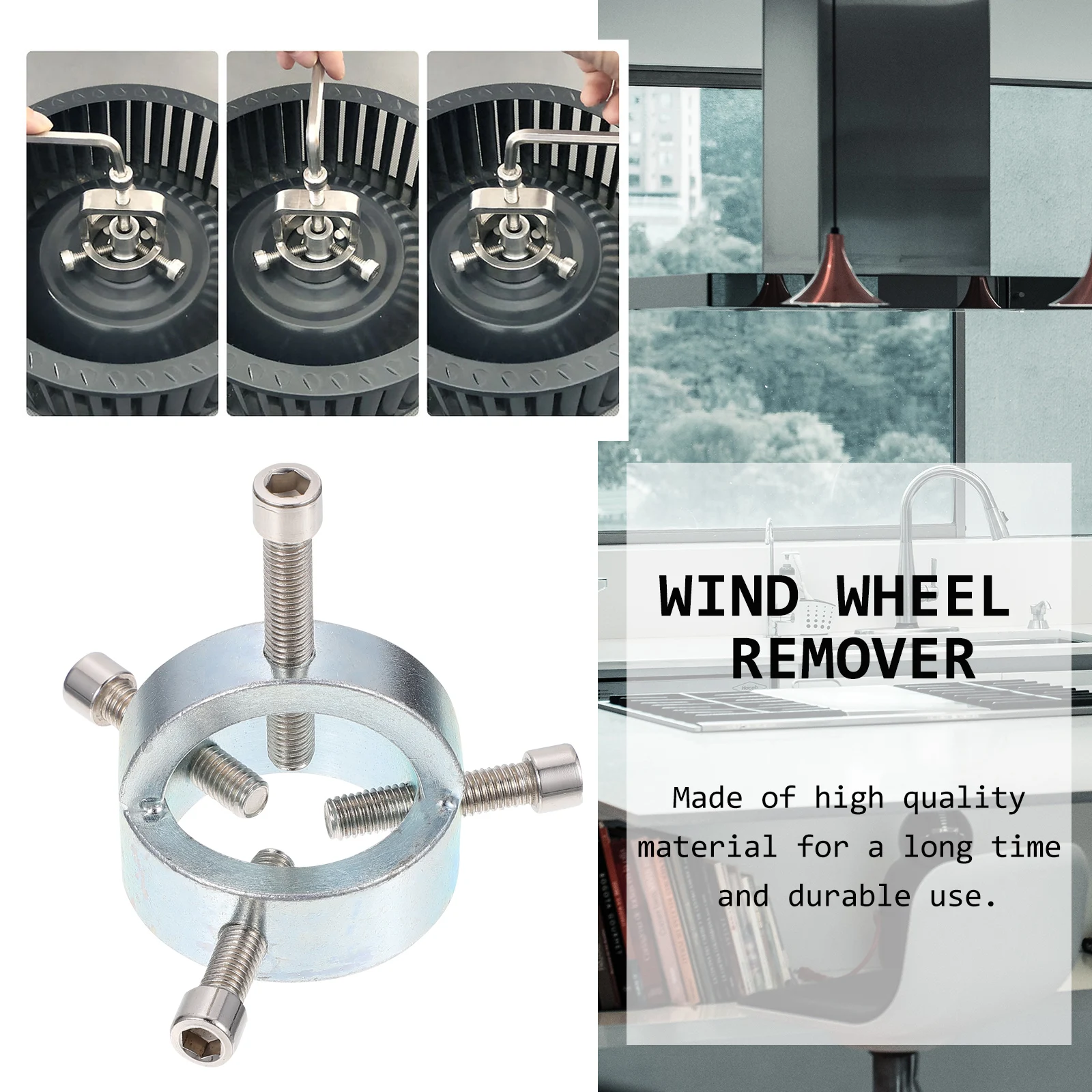 

Impeller Puller Tool Wind Wheel Remover Range Hood Disassembly Fan Pullers Blower Repair Maintenance Cleaning Home Appliance