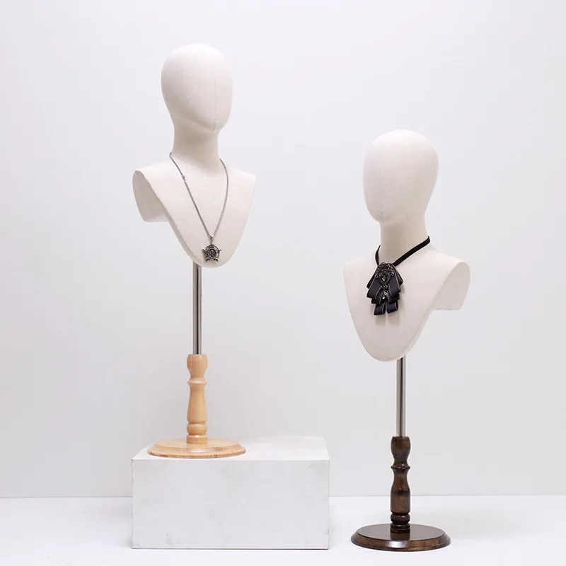 

Round Wood Base Female Mannequin Head Wig Display Stand Hat Scarf Shirt Window Display Cosplay Wig Jewelry Mannequin Head Prop