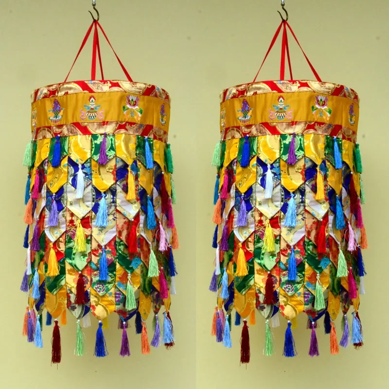Wholesale Buddhist supplies Buddhism Temple Royal good Deco auspicious Decorative Embroidery Wall hang Victory Bao Chuang