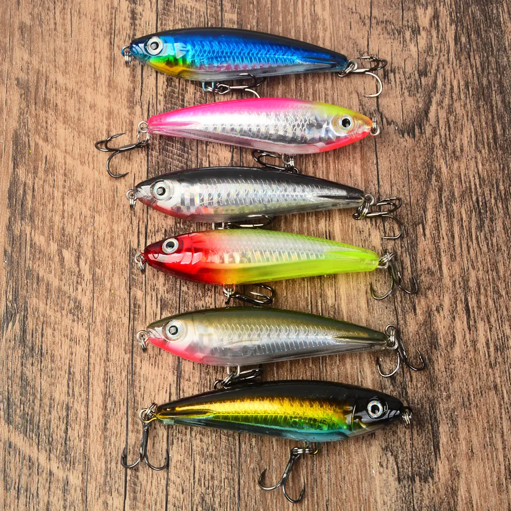 

Набор из 6 длинных тонущих приманок-карандашей для рыбалки, крючки, жесткие приманки, искусственные воблеры для морской рыбалки