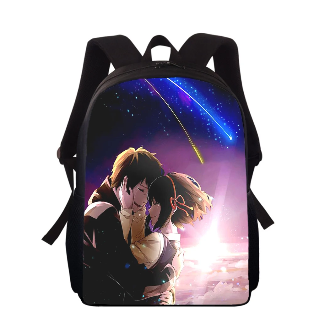 3D Anime Print Sacos de Escola Primária para Meninos e Meninas, Estudantes Sacos De Livros Escolares, Seu Nome, 16"