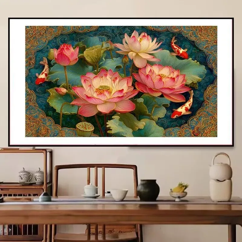 

Наборы для вышивки крестом Лотос 11CT 9CT Вышивка DIY Хлопковые наборы для рукоделия Поделки с иглами