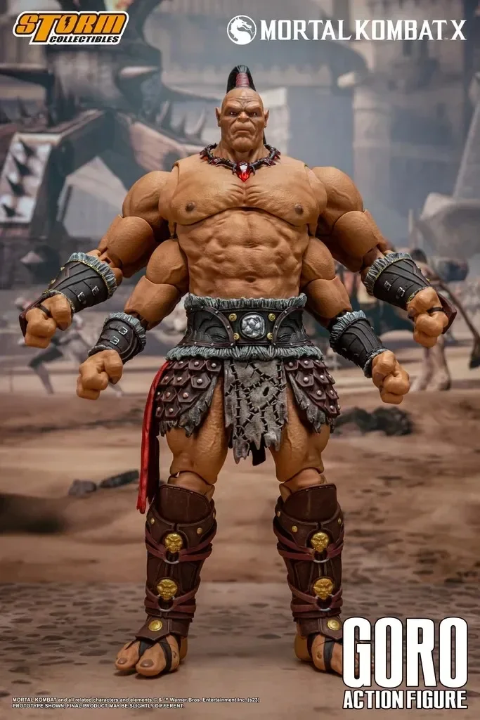 Original Storm Toys 1/12 Mortal Kombat X Goro Three-Head Configuration Hot Blood Anime Action Figures Model Toy Boys' Toy Gift