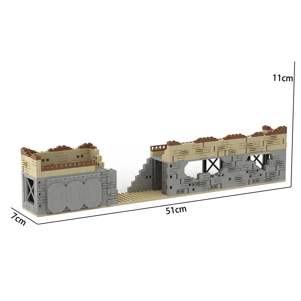 Segunda guerra mundial militar moc pequenas ruinas base de treinamento militar diy acessórios blocos de construção tijolos brinquedos natal crianças presentes