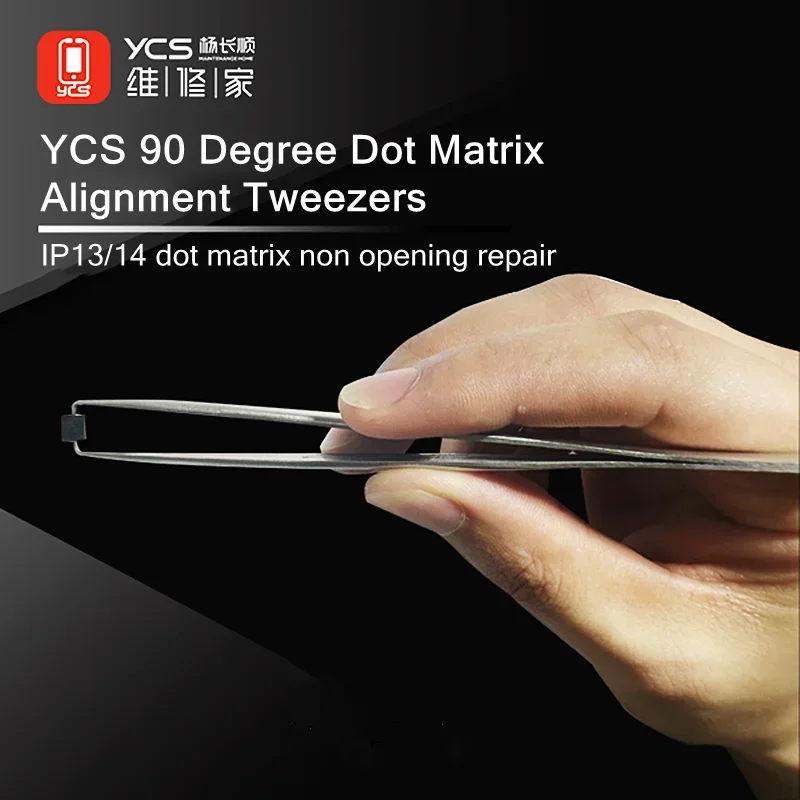 

YCS High Hardness 90 Degree Facial Repair Dot Matrix Tweezers for 13/14 Free Open Dot Matrix Alignment Repair Tweezers Tools
