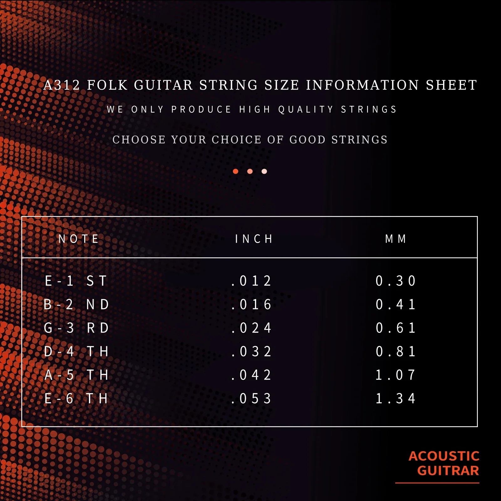 IRIN A312 Acoustic Guitar Strings Hexagonal Alloy PU Coated 6-String Folk Guitarra Strings Acoustic Guitar Accessories Parts