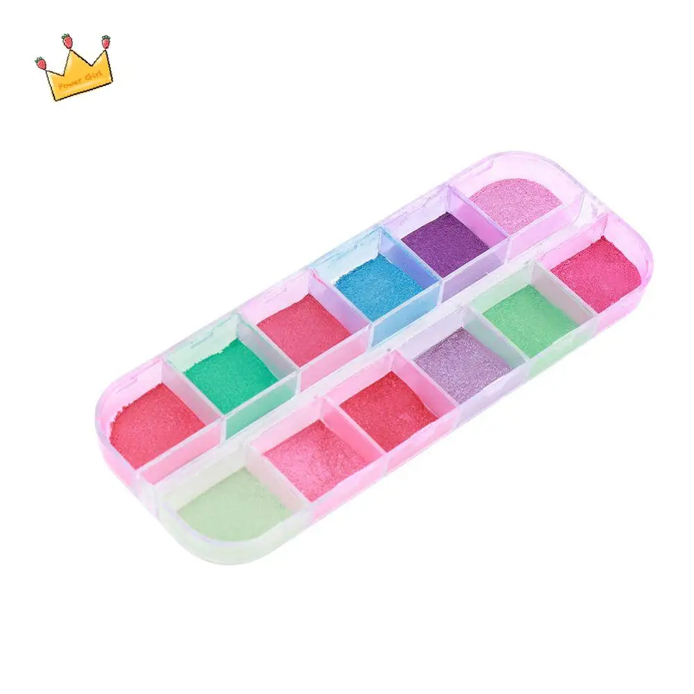 

Colorful 12 Colors Pearl Mirror Effect Matte Laser Dust Nail Art Holographic Nail Powder Pigment Nail Decoration Nail Glitter