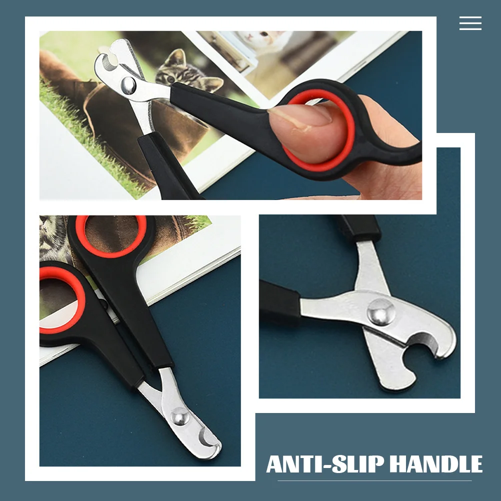 

3Pcs Stainless Steel Pet Nail Clippers Ergonomic Anti-Slip Handle Safe Trimming for Cats Dogs Professional Grooming Tool