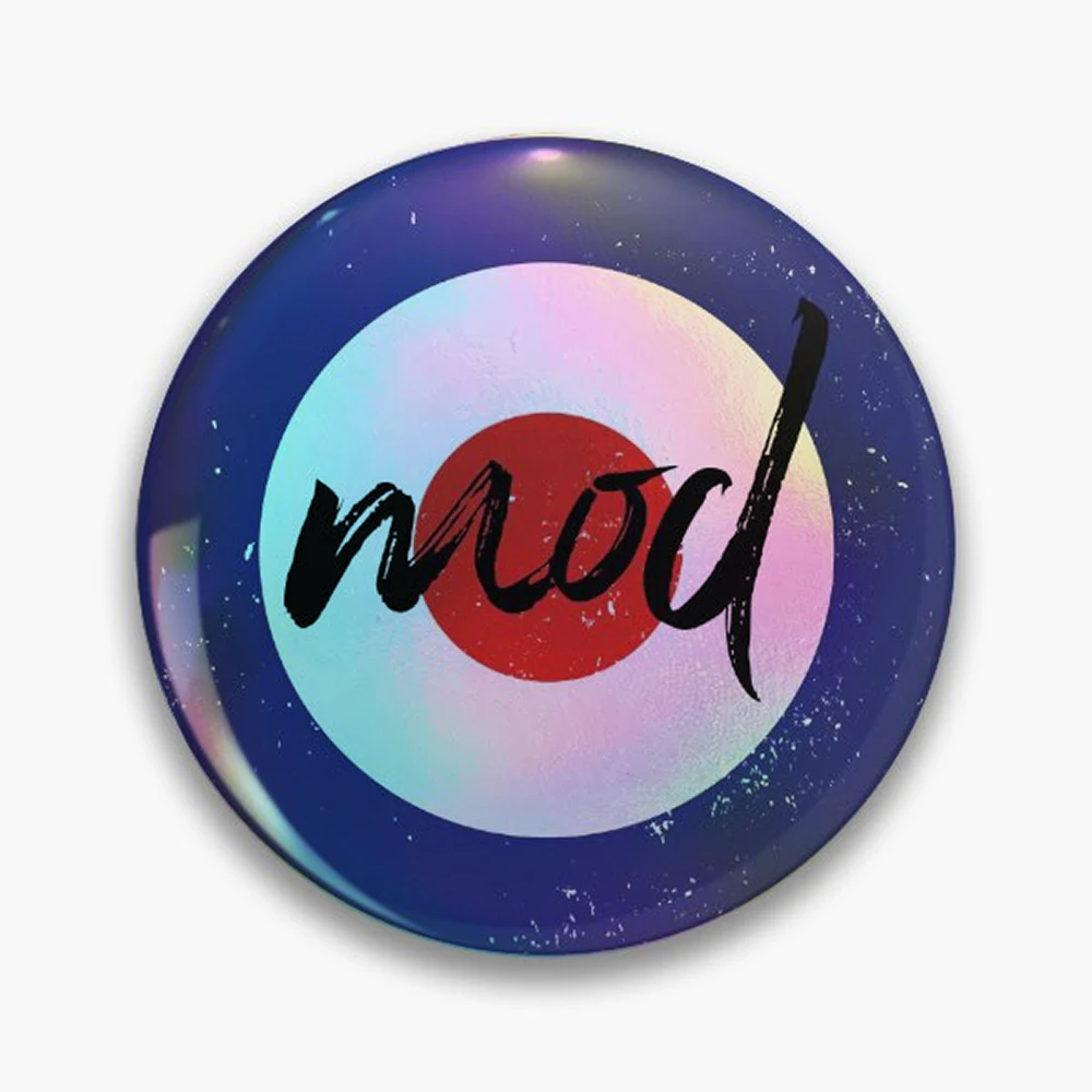 Mod (distressed) Pin Holographic Star Heart Pin Brooches Laminated Button Fashion Accessory