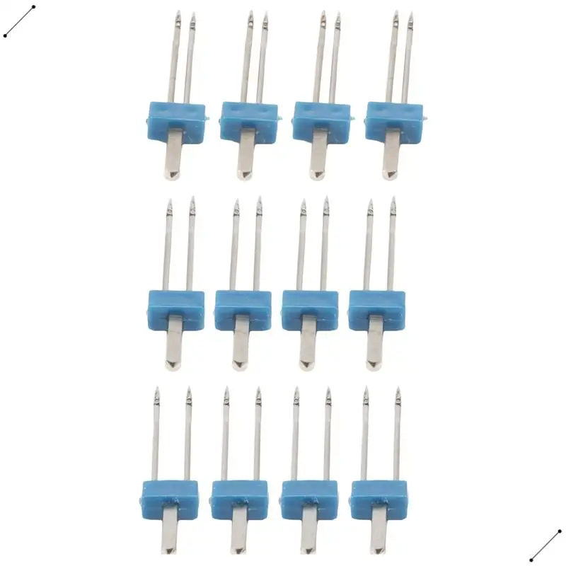 12 Pieces Twin Needles, Double Twin Needles With Plastic Box For Household Sewing Machine, 3 Sizes Mixed 2.0/ 90, 3.0/ 90, 4.0/
