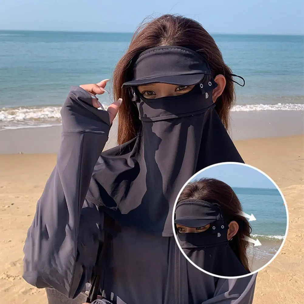 Trendy Summer Sunscreen Face Hood Lightweight Sunscreen Headgear Face-protective Long Brim Summer Sunscreen Face Hood  Outdoor