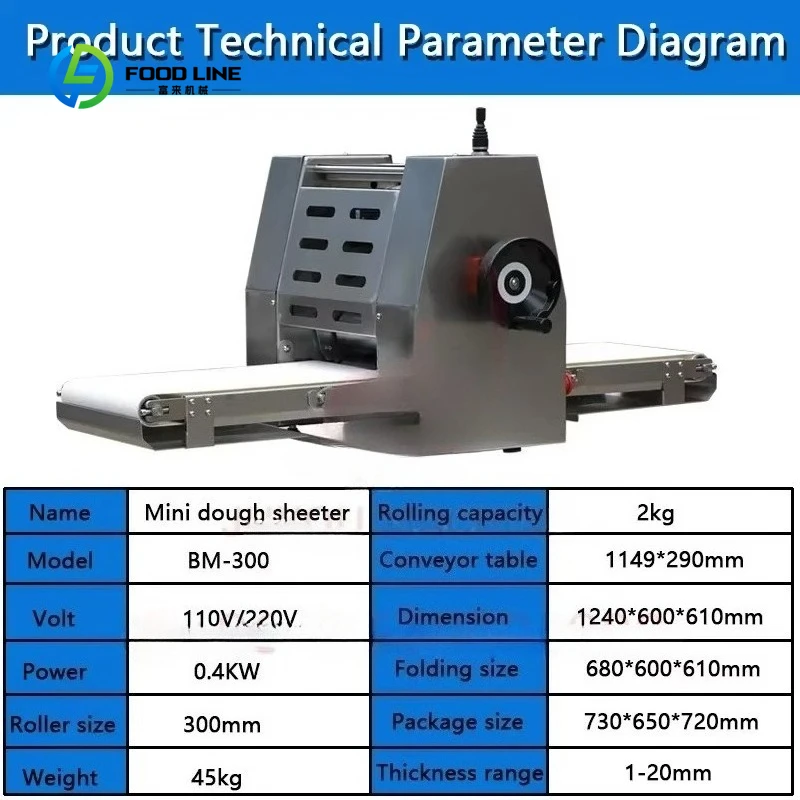 Customized Small Roller Croissant Laminator Puff Pastry Dough Sheeter Bakery Patisserie Laminating Machine Fondant Cake Sheeter