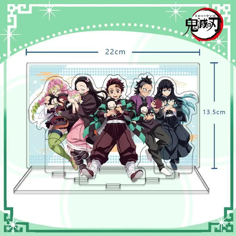 Anime Cartoon Demon Slayer Tanjirou Nezuko Stand Keychain Acrylic Stand Ornament Creative New Bedroom Decoration Gift for Friend