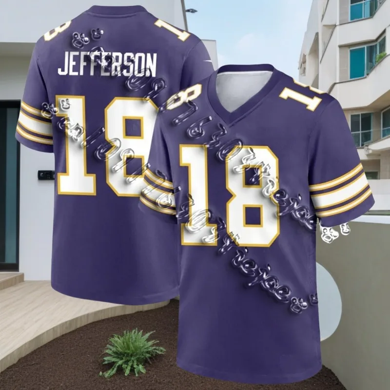 

2024 Washington Jayden Daniels New American Football Men Jersey T shirt Football Sports Short Sleeve Jersey Tshirt